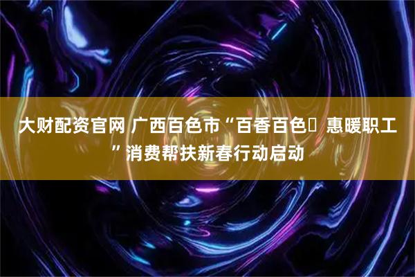 大财配资官网 广西百色市“百香百色・惠暖职工”消费帮扶新春行动启动